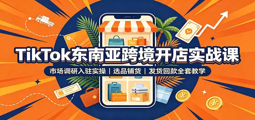 TikTok东南亚跨境开店实战课：市场调研入驻实操，选品铺货，发货回款全套教学 - 青心资源站