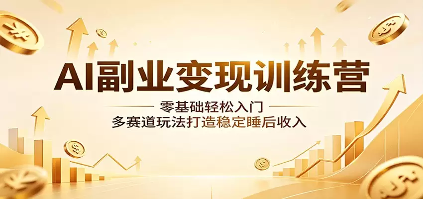AI副业变现训练营：零基础轻松入门，多赛道玩法打造稳定睡后收入|青心网创站