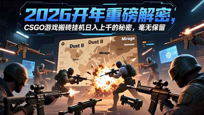 2026开年重磅解密，CSGO游戏搬砖挂机日入上千的秘密，毫无保留-青心网创站