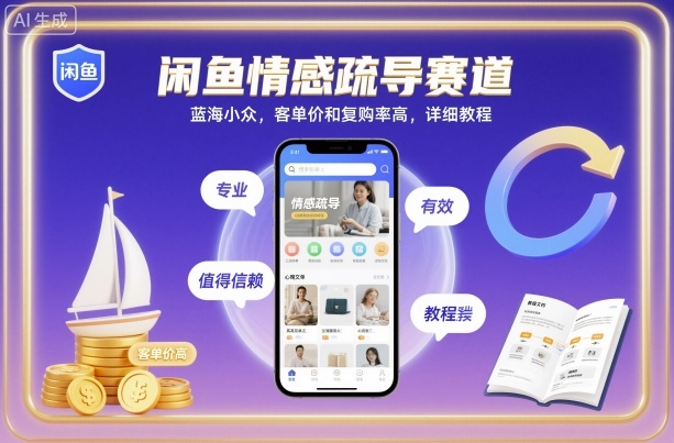 闲鱼情感疏导赛道，蓝海小众，客单价和复购率高，详细教程-青心网创站