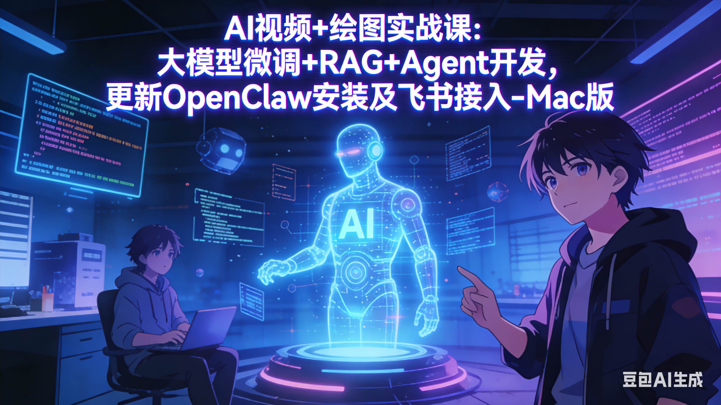 （17594期）AI视频+绘图实战课：大模型微调+RAG+Agent开发，更新OpenClaw安装及飞书接入-Mac版青心网创青心网创站
