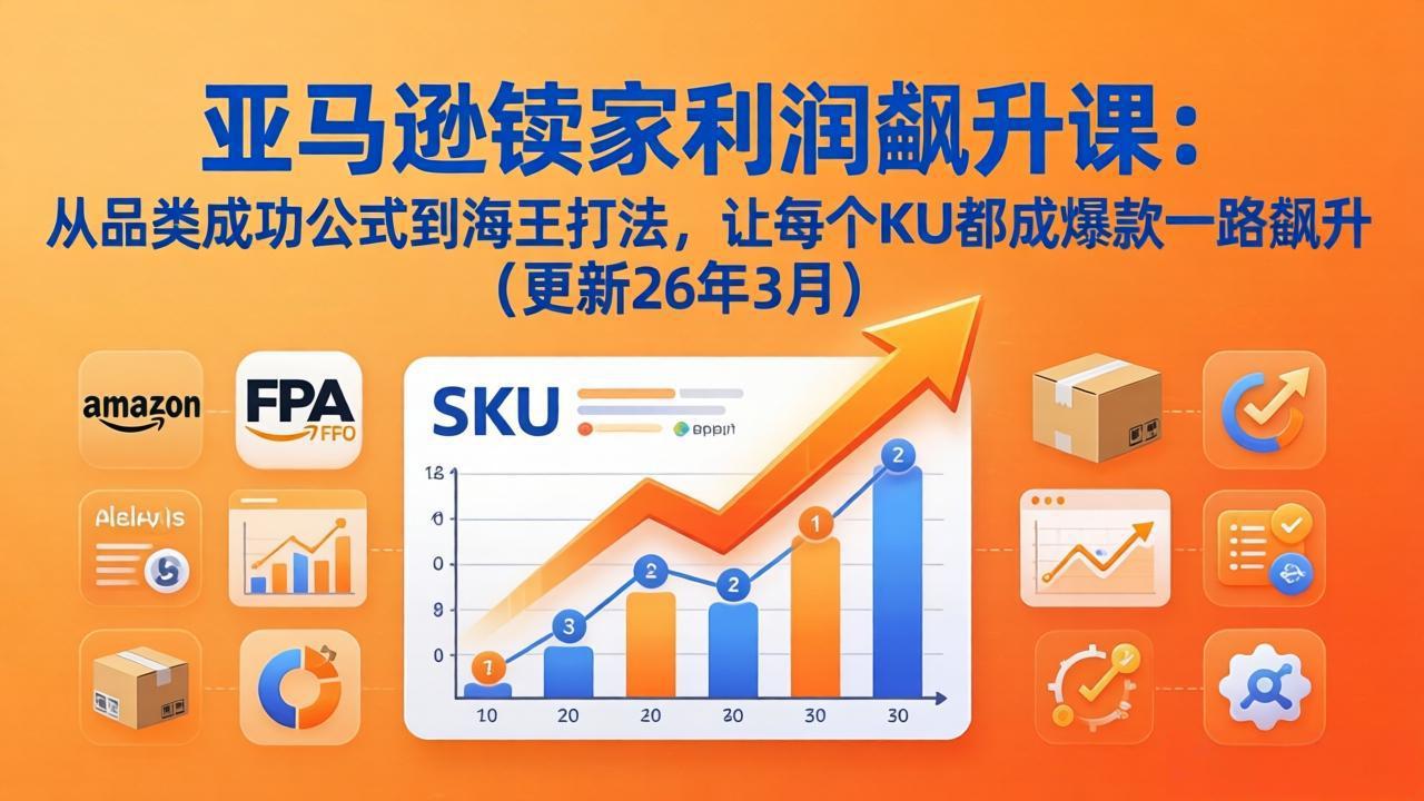 亚马逊卖家利润飙升课：从品类成功公式到海王打法，让每个SKU都成爆款一路飙升(更新26年3月|青心网创站