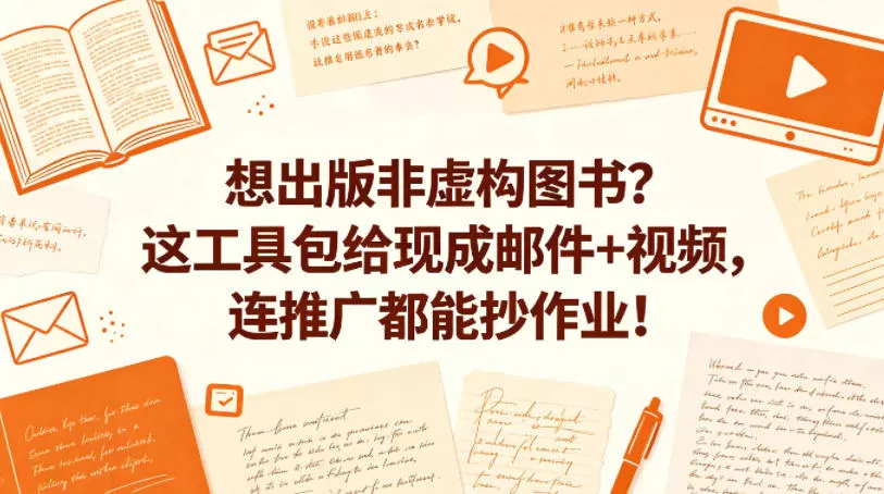 想出版非虚构图书？这工具包给现成邮件+视频，连推广都能抄作业！【原创双语字幕】|青心网创站