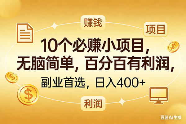 (17812期)10个必赚的小项目,百分百有利润,无脑简单,副业首选,日入400+ (17812期)10个必赚的小项目,百分百有利润,无脑简单,副业首选,日入400+
