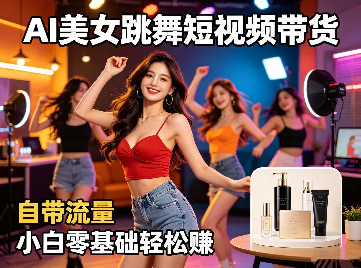 AI美女跳舞短视频带货：自带流量，小白零基础轻松賺，详细拆解|青心网创站