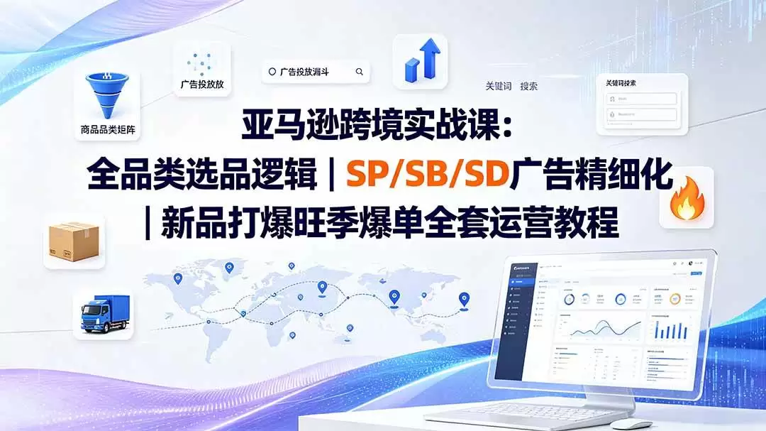 （20160期）亚马逊跨境实战课-更新8月：全品类选品逻辑｜SP/SB/SD广告精细化｜新品打爆旺季爆单全套运营教程 - 青心资源站