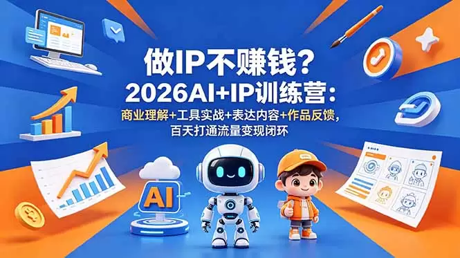 做IP不赚钱？2026AI+IP训练营：商业理解+工具实战+表达内容+作品反馈，百天打通流量变现闭环|青心网创站