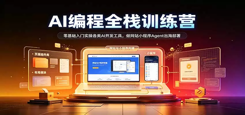 AI编程全栈训练营：：零基础入门实操各类AI开发工具，做网站小程序Agent出海部署|青心资源站