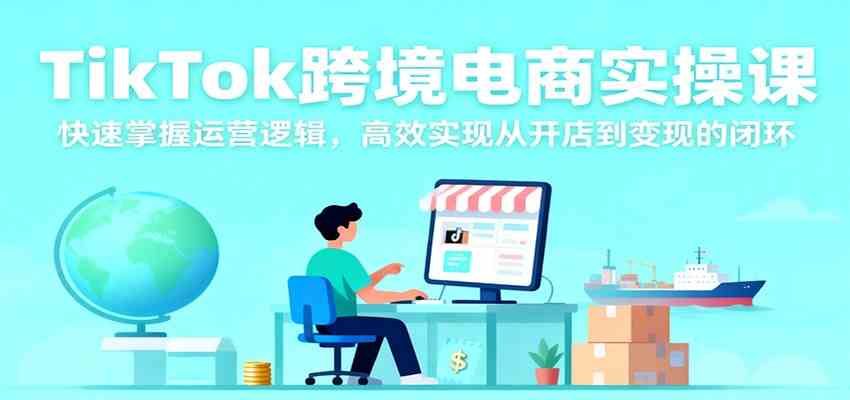 TikTok跨境电商实操课，快速掌握运营逻辑，高效实现从开店到变现的闭环-青心网创站