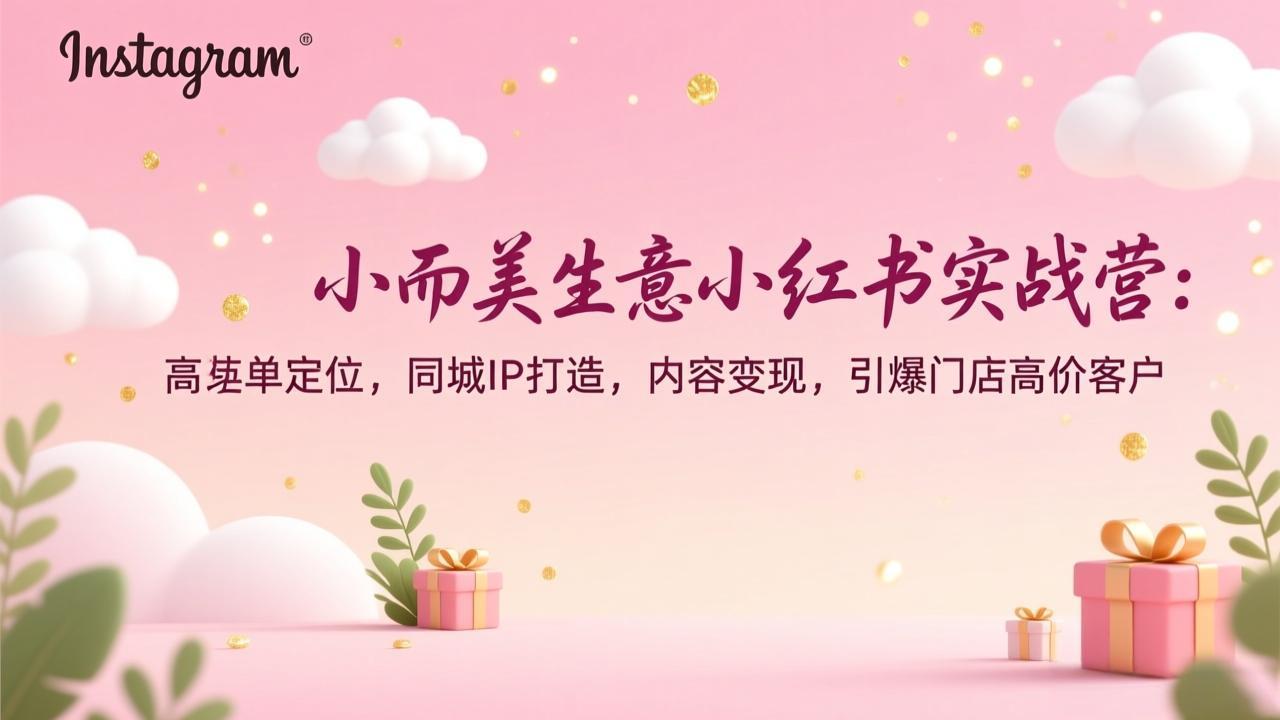 小而美生意小红书实战营：高客单定位，同城IP打造，内容变现，引爆门店高价客户青心网创青心网创站