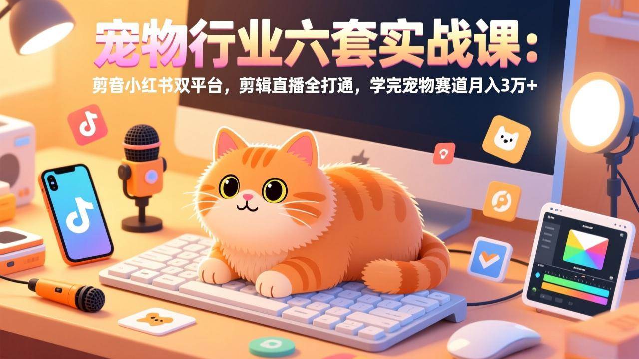 (17411期)宠物行业六套实战课:抖音小红书双平台,剪辑直播全打通,学完宠物赛道月入3万+ (17411期)宠物行业六套实战课:抖音小红书双平台,剪辑直播全打通,学完宠物赛道月入3万+