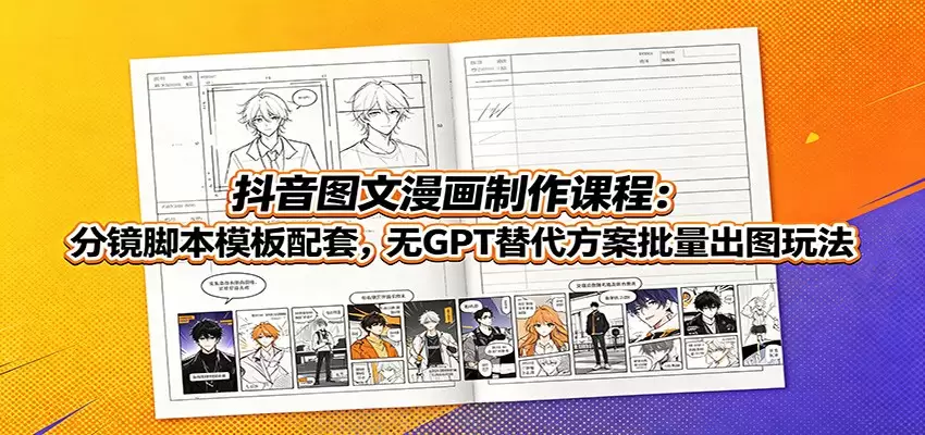 抖音图文漫画制作课程：分镜脚本模板配套，无GPT替代方案批量出图玩法|青心网创站