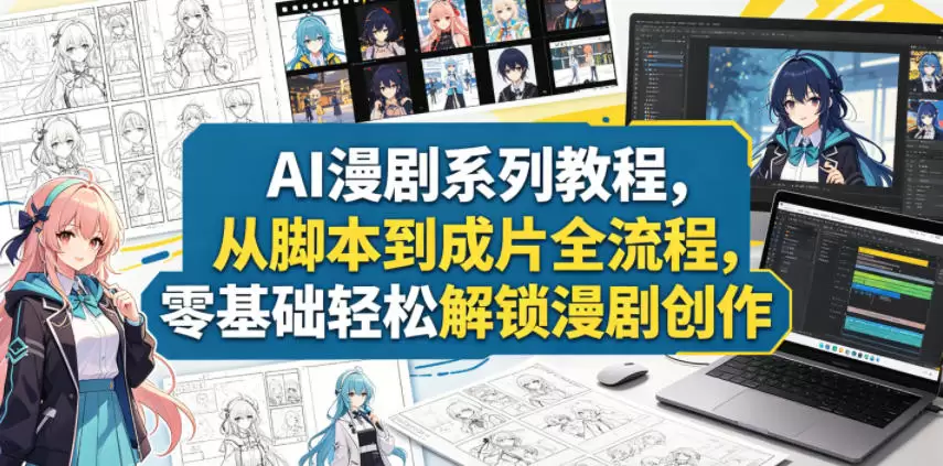 AI漫剧系列教程，从脚本到成片全流程，零基础轻松解锁漫剧创作|青心网创站
