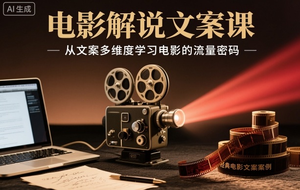 电影解说文案课，从文案多维度学习电影的流量密码-青心网创站