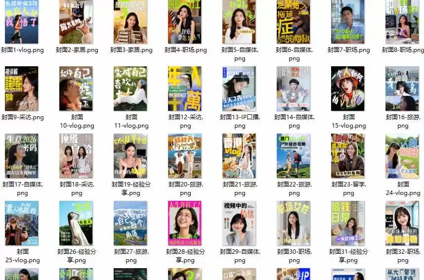 （20246期）高质量素材！200款+剪映高级美观网感封面预设，各行业通用，3s搞定超美观视频封面 爆款封面模板、 - 青心资源站