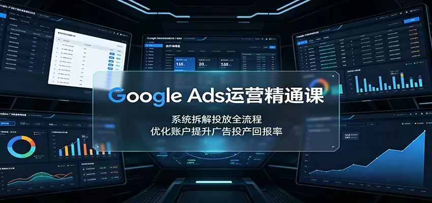 Google Ads运营精通课：系统拆解投放全流程，优化账户提升广告投产回报率|青心网创站