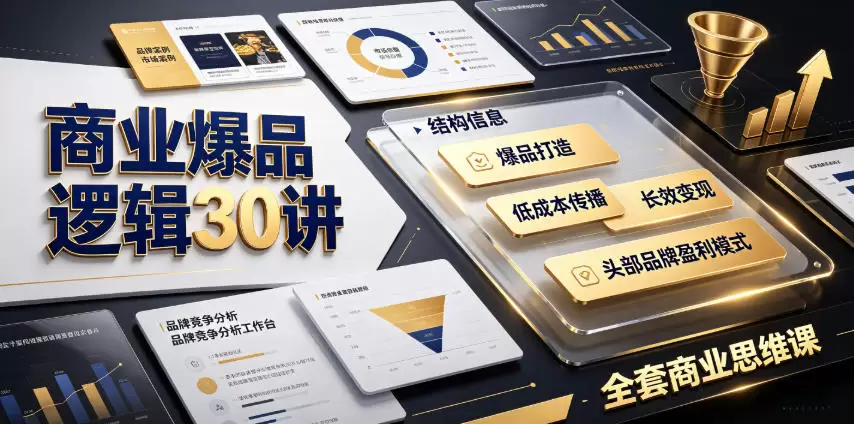 商业爆品逻辑30讲｜拆解各行各业头部品牌盈利模式，吃透爆品打造、低成本传播、长效变现全套商业思维课|青心网创站