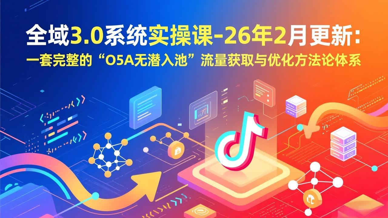 全域3.0系统实操课-26年2月更新：一套完整的“O5A无潜入池”流量获取与优化方法论体系青心网创青心网创站