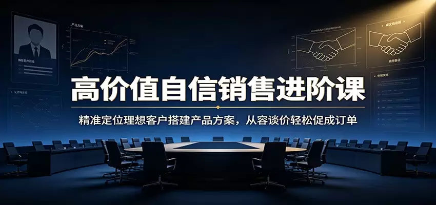高价值自信销售进阶课：精准定位理想客户搭建产品方案，从容谈价轻松促成订单|青心网创站