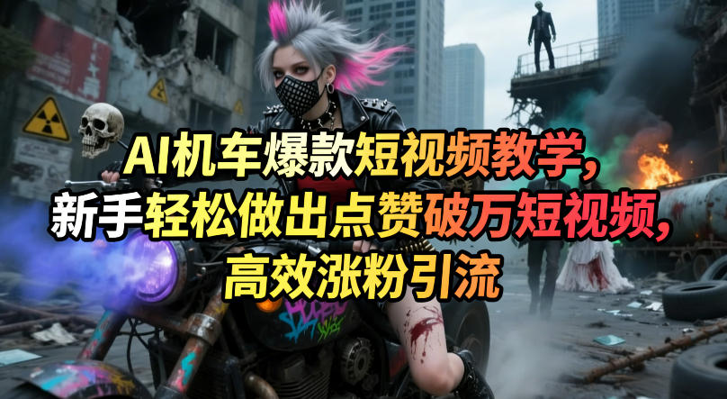 AI机车爆款短视频教学,新手轻松做出点赞破万短视频,高效涨粉引流|青心网创站