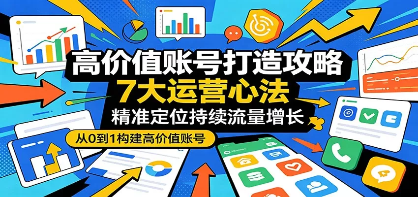 高价值账号打造攻略：7大运营心法，精准定位持续流量增长|青心网创站
