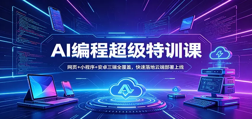 AI编程超级特训课：网页+小程序+安卓三端全覆盖，快速落地云端部署上线|青心网创站