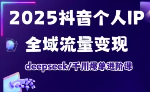 抖音个人IP全域流量变现进阶课，deepseek千川爆单进阶课（更新2026年05月）|青心网创站