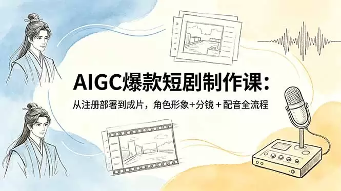 AIGC爆款短剧制作课：从注册部署到成片，角色形象+分镜+配音全流程|青心网创站