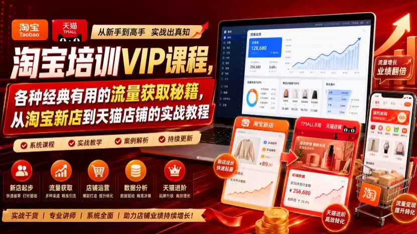 淘宝培训VIP课程，各种经典有用的流量获取秘籍，从淘宝新店到天猫店铺的实战教程(更新7月29日)|青心网创站