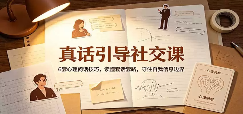 真话引导社交课：6套心理问话技巧，读懂套话套路，守住自我信息边界 - 青心资源站