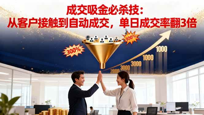 图片[1]-（16432期）吸金成交营销必杀技：从客户接触到自动成交，单日成交率翻3倍-青心网创站