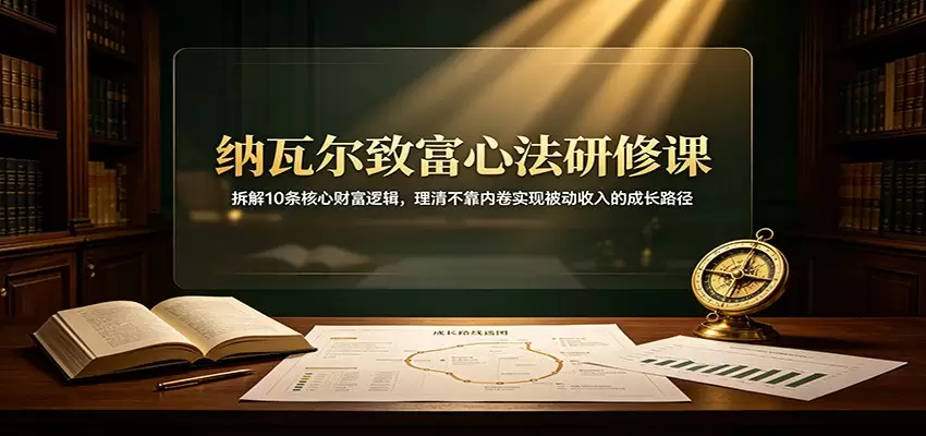 纳瓦尔致富心法研修课：拆解10条核心财富逻辑，理清不靠内卷实现被动收入的成长路径|青心网创站