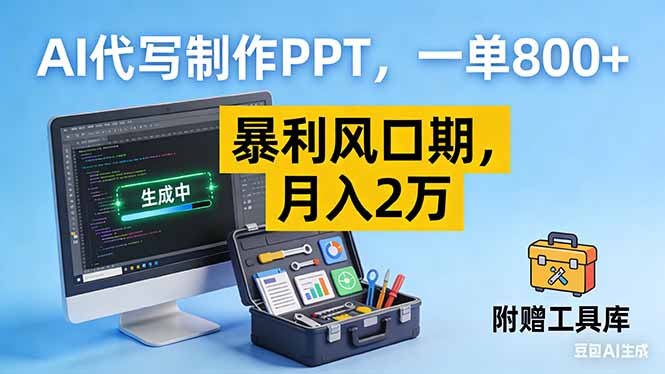 AI代写制作PPT，一单800+， 暴利风口期，月入2万【附工具】青心网创青心网创站