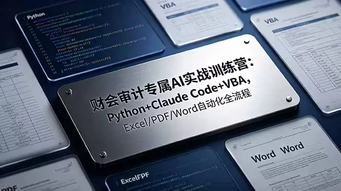 财会审计专属 AI实战训练营-更新：Python+Claude Code+VBA，Excel/PDF/Word自动化全流程|青心网创站