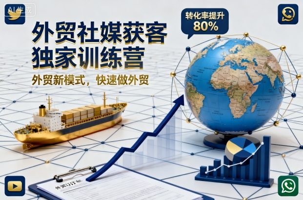 外贸社媒获客独家训练营,外贸新模式,快速做外贸(更新26年3月)|青心网创站
