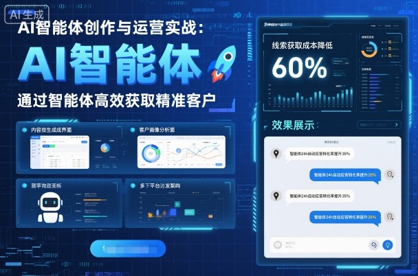 AI智能体创作与运营实战,实体门店通过智能体高效获取精准客户-青心网创站
