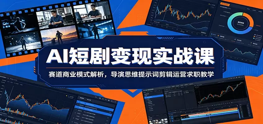 AI短剧变现实战课：赛道商业模式解析，导演思维提示词剪辑运营求职教学|青心网创站