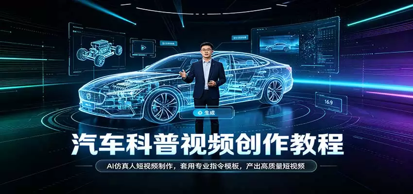 汽车科普视频创作教程:AI仿真人短视频制作,套用专业指令模板,产出高质量短视频 汽车科普视频创作教程:AI仿真人短视频制作,套用专业指令模板,产出高质量短视频