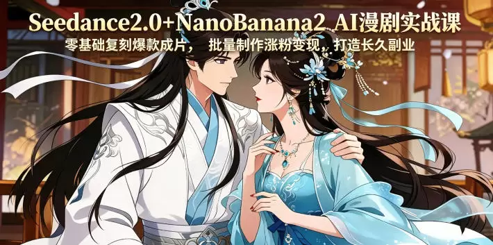 Seedance2.0+NanoBanana2 AI漫剧实战课，零基础复刻爆款成片涨粉变现，打造长久副业收益|青心网创站