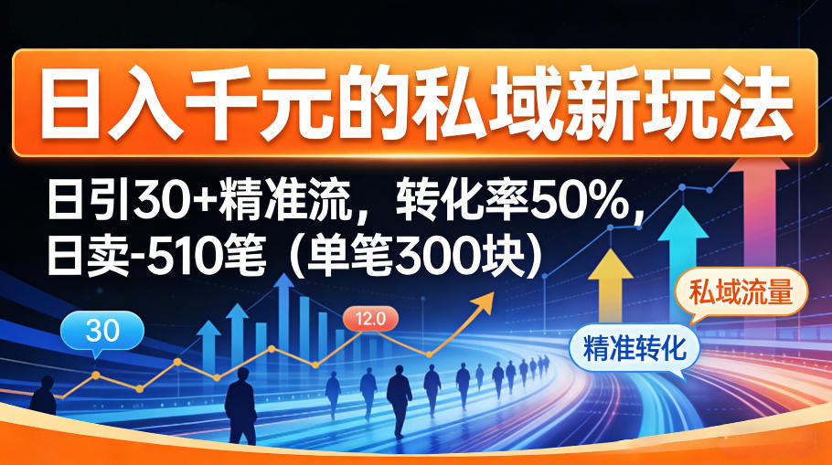 日入千米的私域新玩法:日引30+精准流,转化率50%,日卖5-10笔(单笔300米)|青心网创站
