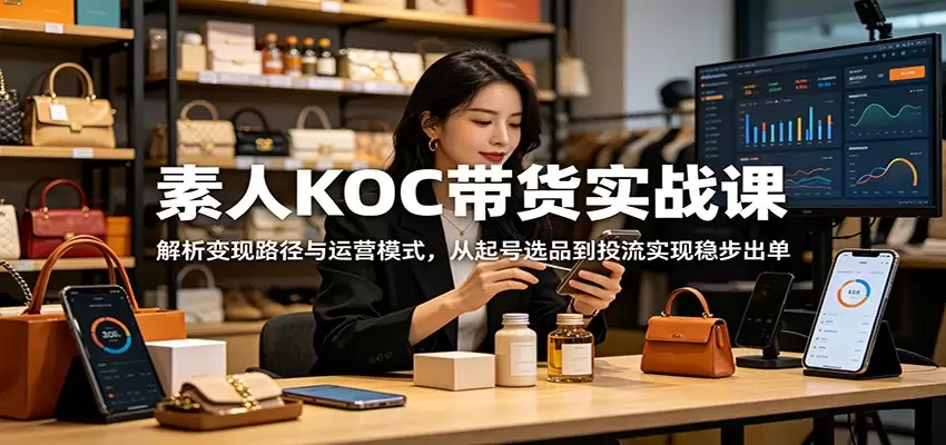 素人KOC带货实战课：解析变现路径与运营模式，从起号选品到投流实现稳步出单|青心网创站