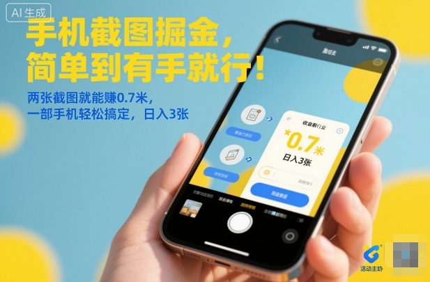 手机截图掘金,简单到有手就行!两张截图就能賺0.7米,一部手机轻松搞定,日入3张【揭秘】-青心网创站