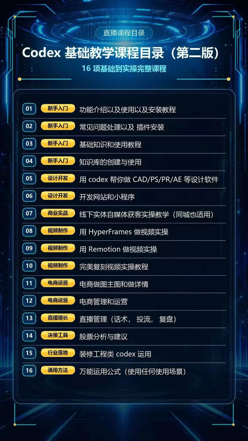 （20089期）Codex全场景系统实操课-第2期：从安装插件、知识库到设计视频、电商直播与网站开发，掌握AI真实业务落地完整流程 - 青心资源站