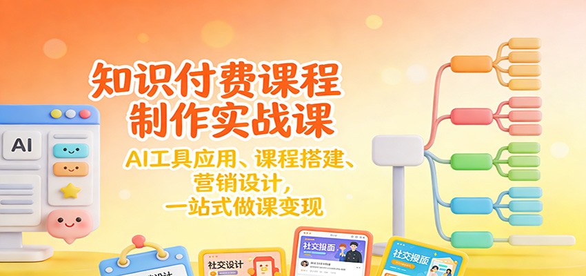 图片[1]青心网创知识付费课程制作实战课：AI工具应用 、课程搭建、营销设计，一站式做课变现青心网创青心网创站