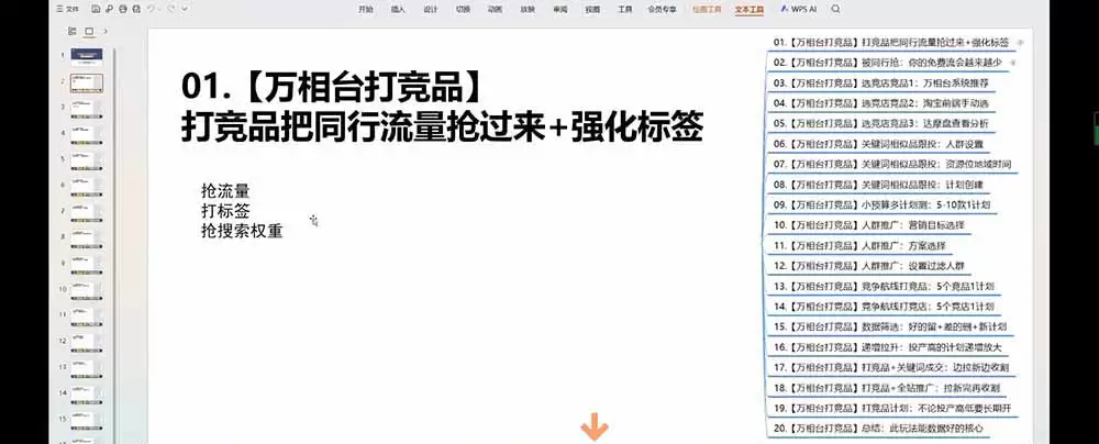 老火电商03期万相台截流课：竞品多渠道筛选｜多计划测试递增｜全站联动拉新收割全套实操教学|青心网创站