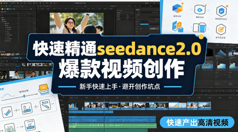 快速精通seedance2.0爆款视频创作，快速产出高清视频，避开大量创作坑点，新手也能快速上手|青心网创站