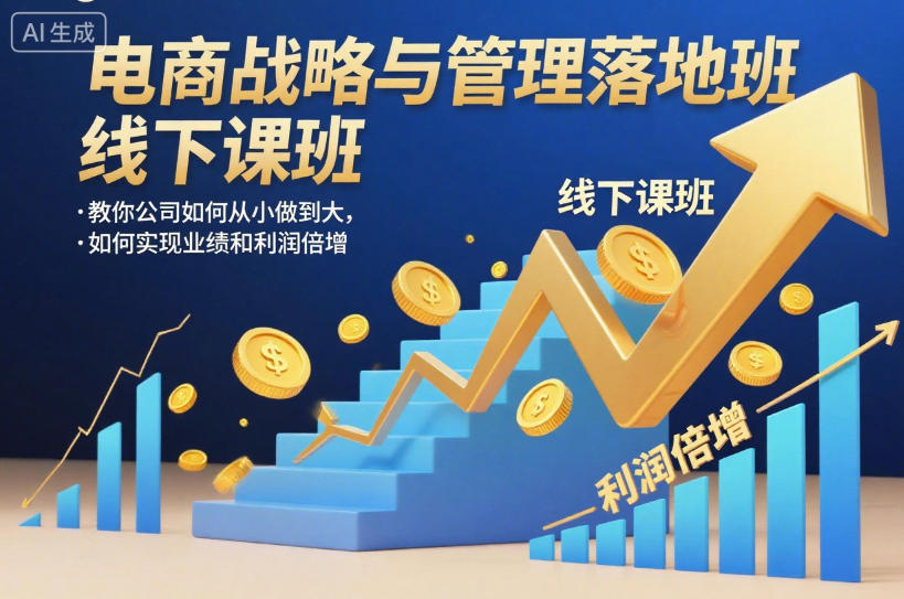 电商战略与管理落地班线下课，教你公司如何从小做到大，如何实现业绩和利润倍增【录音】-青心网创站