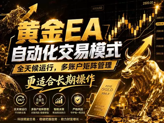 黄金EA量化：多窗口矩阵稳定运行，系统自动执行，收益空间持续放大|青心网创站