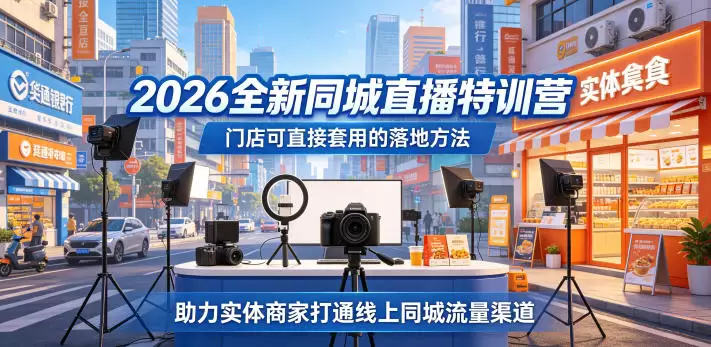 2026全新同城直播特训营，门店可直接套用的落地方法，助力实体商家打通线上同城流量渠道|青心网创站