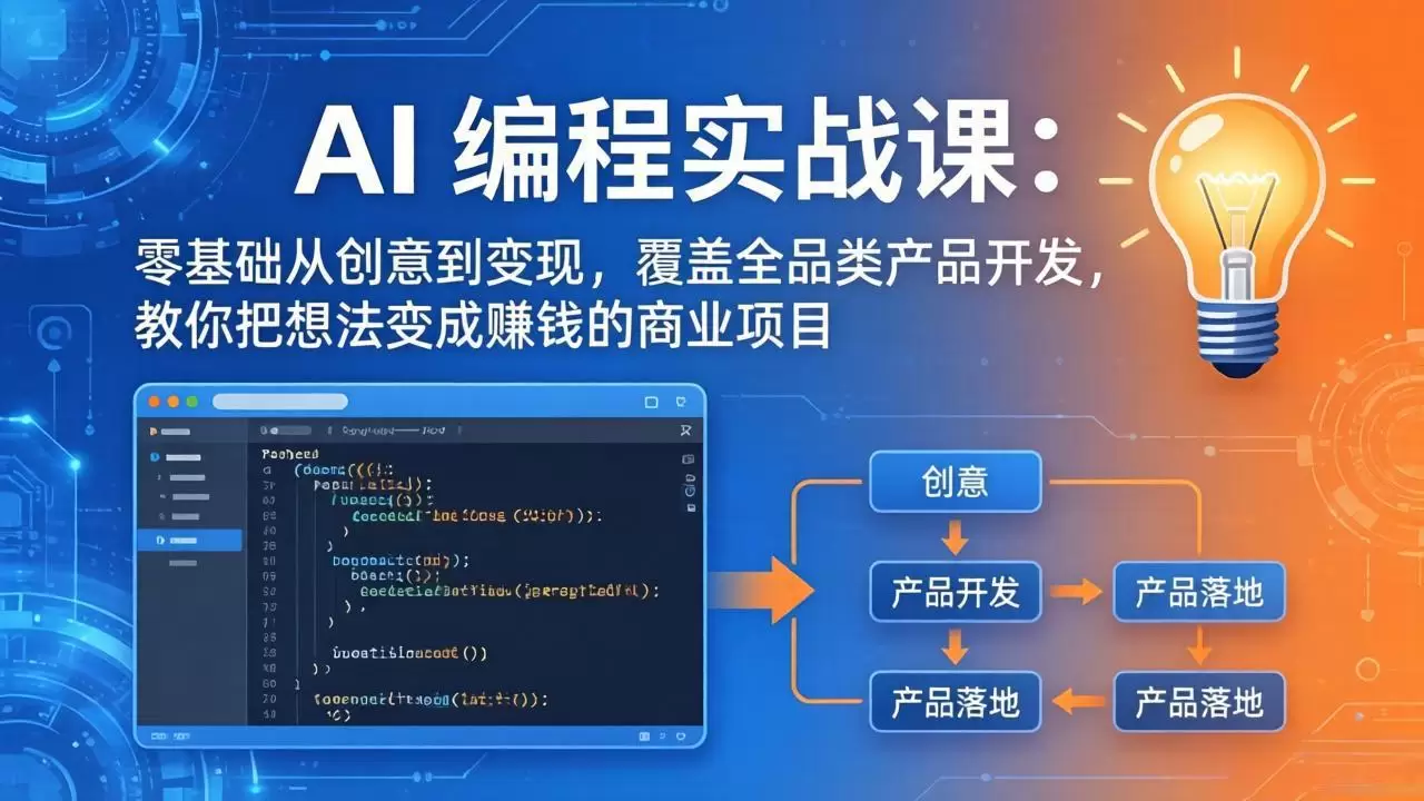 AI编程实战课-第三期-5月更新：零基础从创意到变现，覆盖全品类产品开发，把想法变成赚钱项目|青心网创站